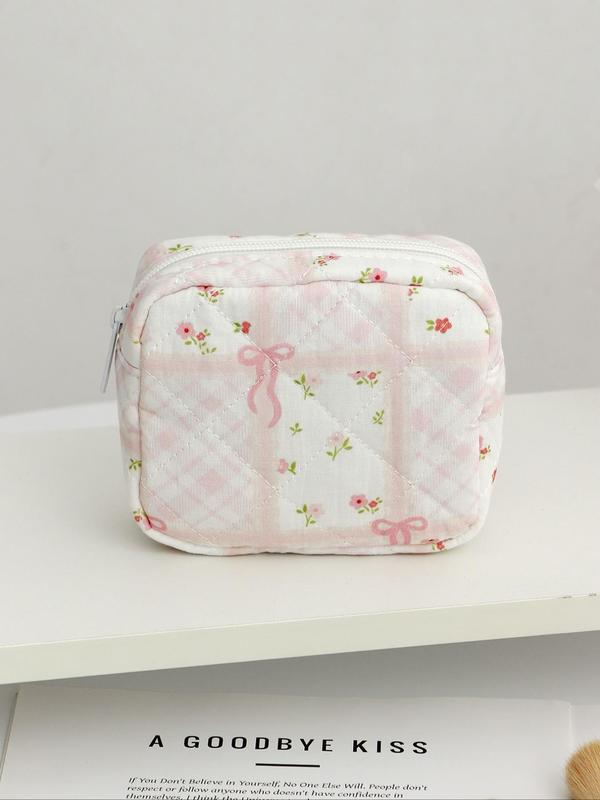 All Over Print Makeup Bag, Large Capacity Cosmetic Storage Bag, Zipper Makeup Organizer Pouch, Versatile Storage Bag for Travel, Gym, Office, Home