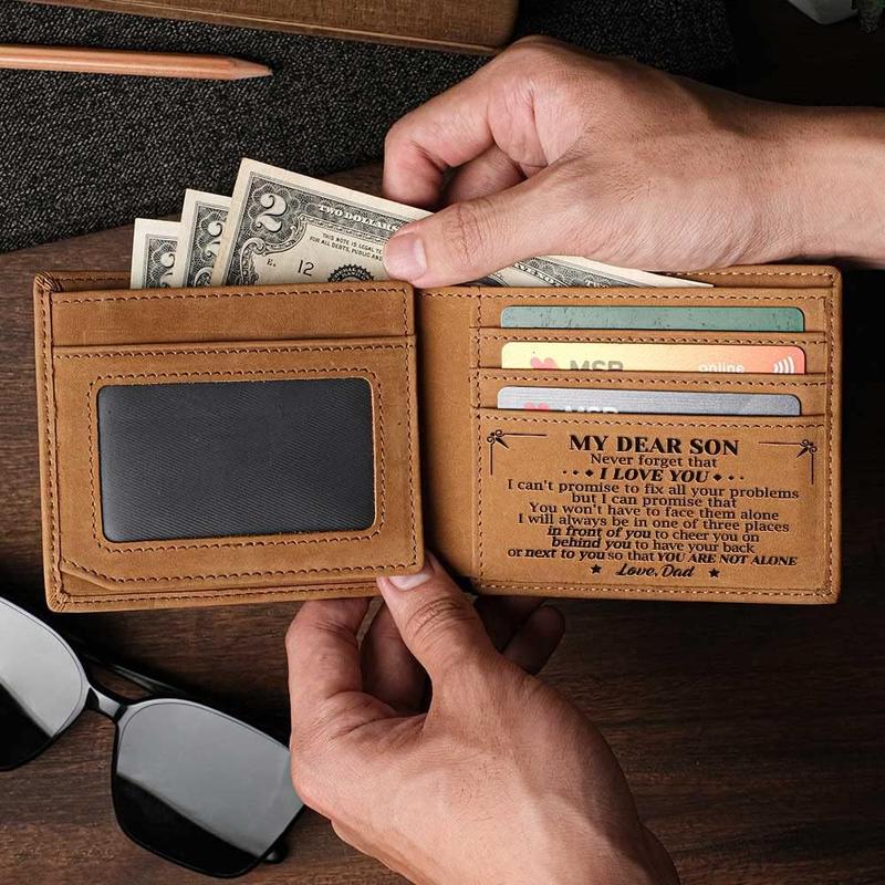 Christmas Birthday Gifts For Men, Dad To Son Wallet, Anniversary Graduation Gifts For Son From Dad Papa, Men Gift Ideas, Mens Wallets, Mens Wallets Leather, Leather Wallets For Men, Bifold Wallet