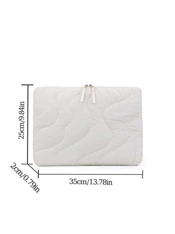 Solid Color Quilted Design Laptop Inner Bag, 2024 New Style Portable Shockproof Zipper Laptop Bag, Fashionable Laptop Inner Bag for Ipad Macbook Air Macbook