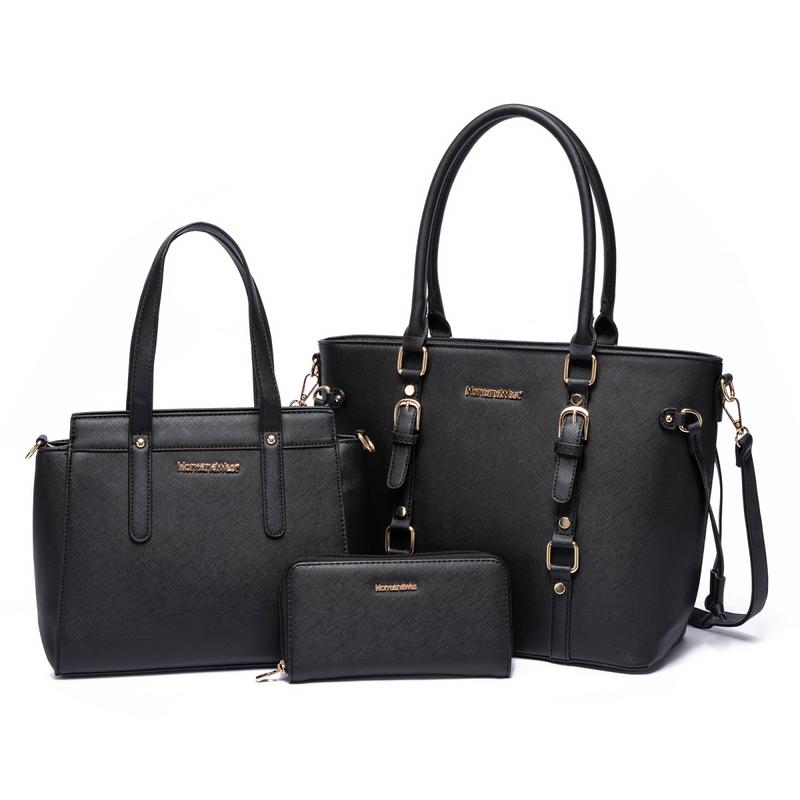 Montana West 2024 Vintage Chic 3-Piece Tote and Satchel Set with Wallet – A Fall Winter Essential, perfect for business, travel, and as a great gift