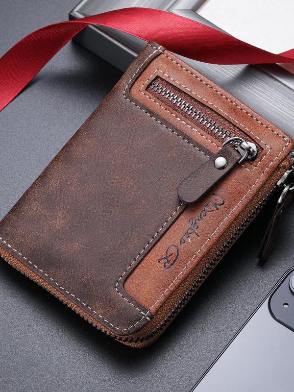 Men's Business Fashion Zipper Wallet, 2024 New Style Multi Card Slot Multi Functional Wallet, Casual Trendy Versatile High-quality Daily Wallet for Men