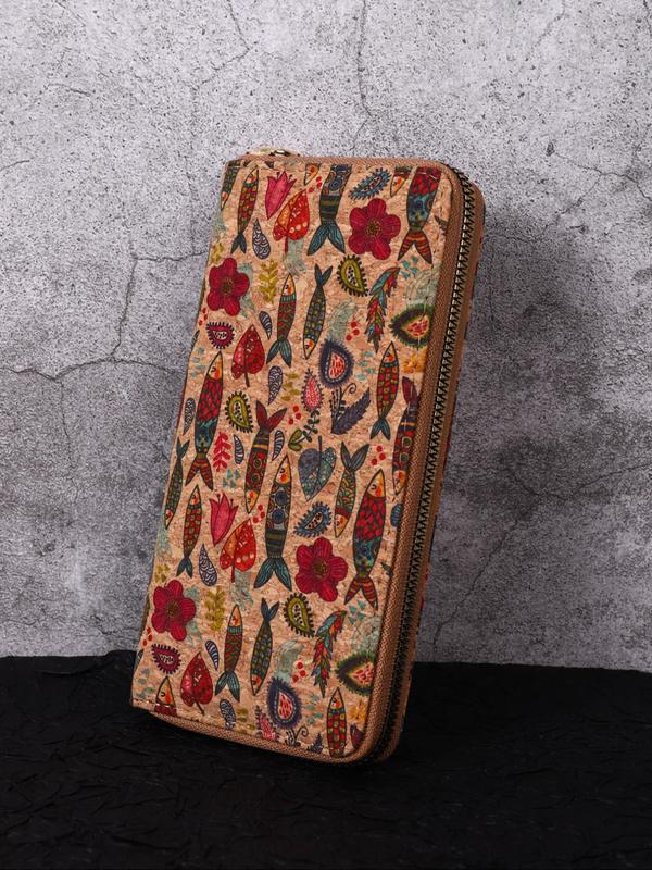 Women's Boho Style Ethnic Pattern Long Wallet, 2024 New Style Vintage Trendy Zipper Wallet, Fashionable Multi-function Wallet for Daily Use