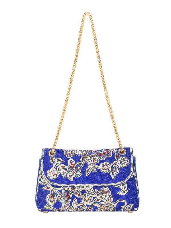 Women's Elegant Rhinestone Decor Evening Bag, Exquisite Butterfly & Floral Pattern Crossbody Bag with Chain Strap, Fashionable Bag for Banquet & Wedding Party