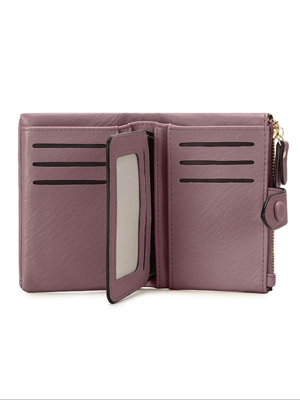 Women's Elegant Minimalist Bifold Wallet, Casual Zipper Short Wallet with Multi Card Slot, Versatile All-match Trendy Card Holder for Daily Use