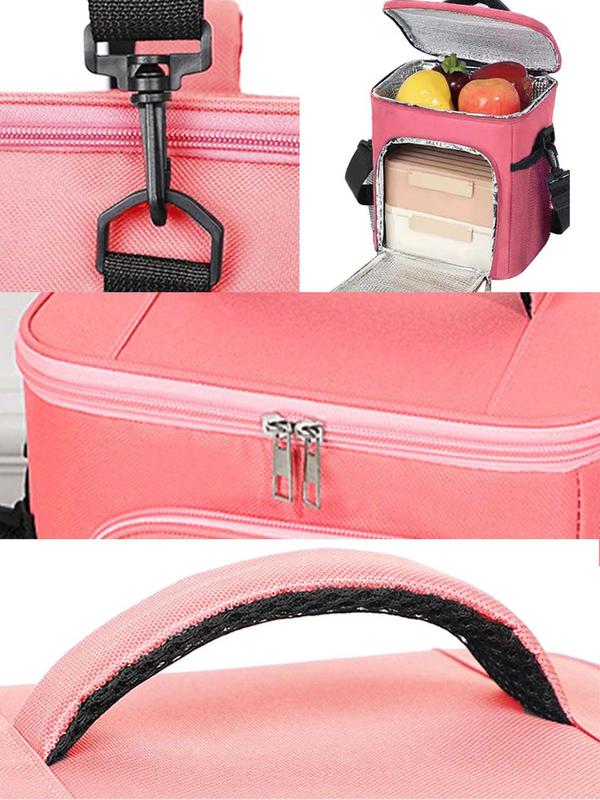 Letter Pattern Insulated Cooler Bag, Large Capacity Lunch Bag, Food Storage Boxes, Outdoor Camping and Picnic Organizer Box