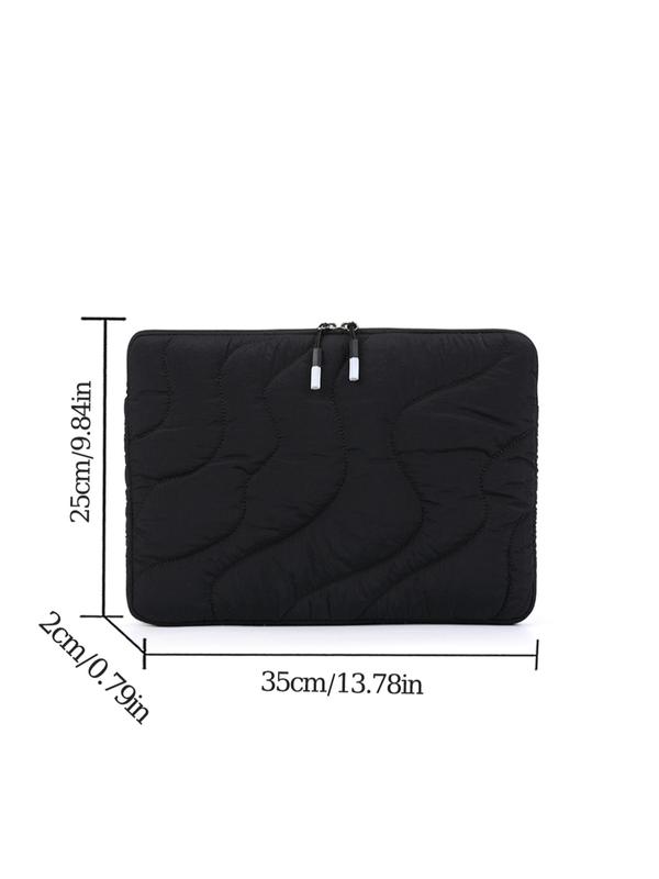 Solid Color Quilted Design Laptop Inner Bag, 2024 New Style Portable Shockproof Zipper Laptop Bag, Fashionable Laptop Inner Bag for Ipad Macbook Air Macbook