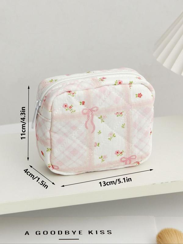 All Over Print Makeup Bag, Large Capacity Cosmetic Storage Bag, Zipper Makeup Organizer Pouch, Versatile Storage Bag for Travel, Gym, Office, Home