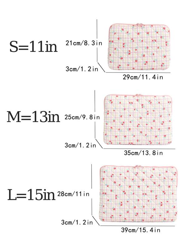 Women's Cute Cartoon Heart Pattern Laptop Bag, Portable Shockproof Tablet Storage Designer Bags , Luxury Zipper Tablet Bag Cases for Macbook Women & Girls Back To School