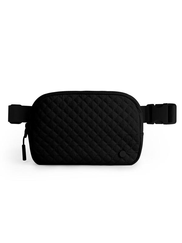 Women's Solid Color Quilted Belt Bag, Fashionable Crossbody Fanny Pack for Women, Casual Versatile Waist Bag with Adjustable Strap