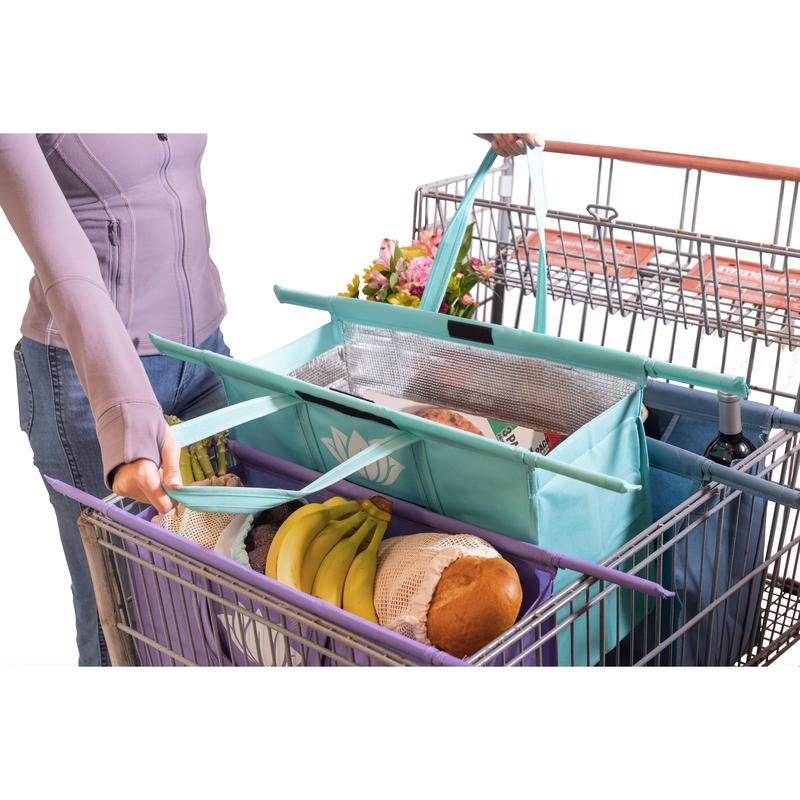 Lotus Trolley Bag - WIDE Club Cart for Grocery Shopping Reusable Large