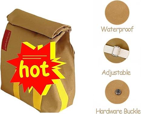 Classic Interesting Retro Paper Bag Cute Backpack Hamburger Keychain Personalized Shoulder Messenger Bag Casual Canvas Backpack Laptop Bag