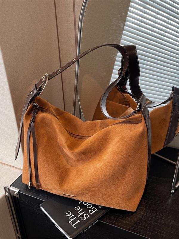 Women's Fashionable Draped Design Tote Bag, Casual Versatile Shoulder Bag for Daily Used, Trendy High-quality Daily Commuting Bag