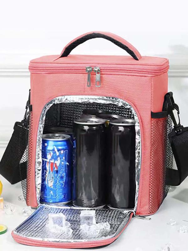 Letter Pattern Insulated Cooler Bag, Large Capacity Lunch Bag, Food Storage Boxes, Outdoor Camping and Picnic Organizer Box