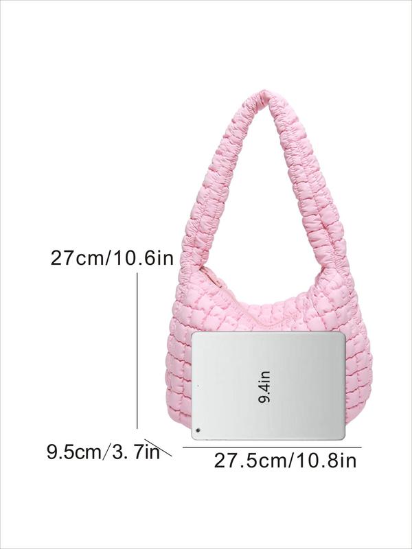 Women's Solid Color Cloud Design Bag, Fashionable Large Capacity Shoulder Bag for Daily Used, Casual Trendy Versatile High-quality Daily Commuting Bag