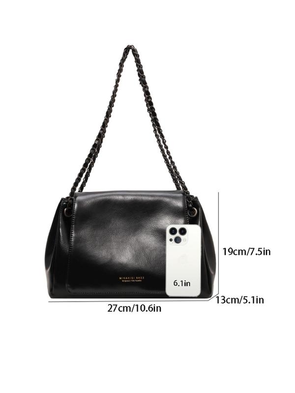 Women's Fashion Chain Strap Crossbody Bag, Casual Solid Color Shoulder Bag for Daily Used, Trendy Versatile High-quality Daily Commuting Bag