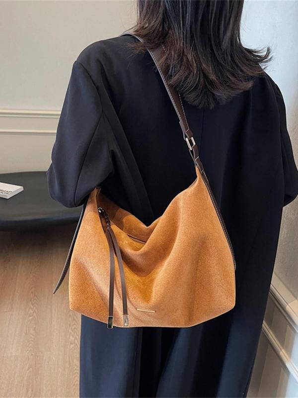 Women's Fashionable Draped Design Tote Bag, Casual Versatile Shoulder Bag for Daily Used, Trendy High-quality Daily Commuting Bag