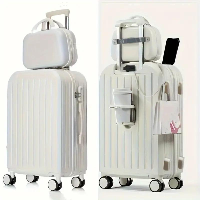 NLDD 20-inch 2 Piece ABS+PC Hardshell Luggage Set in Classic Design,Elegant and Durable Suitcases,Lightweight Luggage with one handbag set, Cabin Size