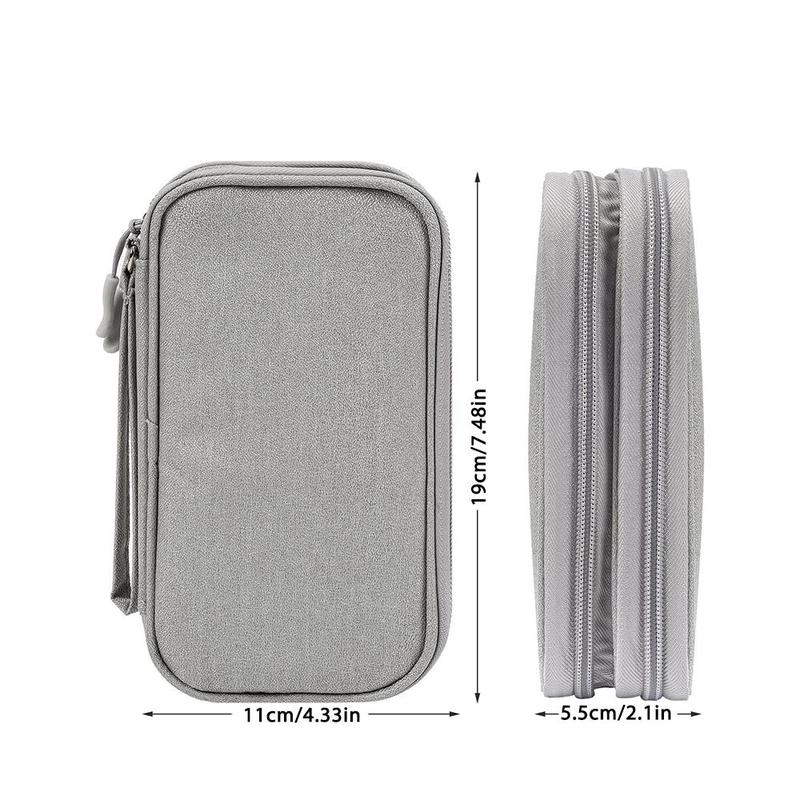 Travel Cable Organizer Bag, 1 Count Portable Waterproof Electronic Organizer Travel Case with Double Layers, Durable Storage Bag for Cords, Chargers, Phone, Earphones, SD Cards, Power Bank