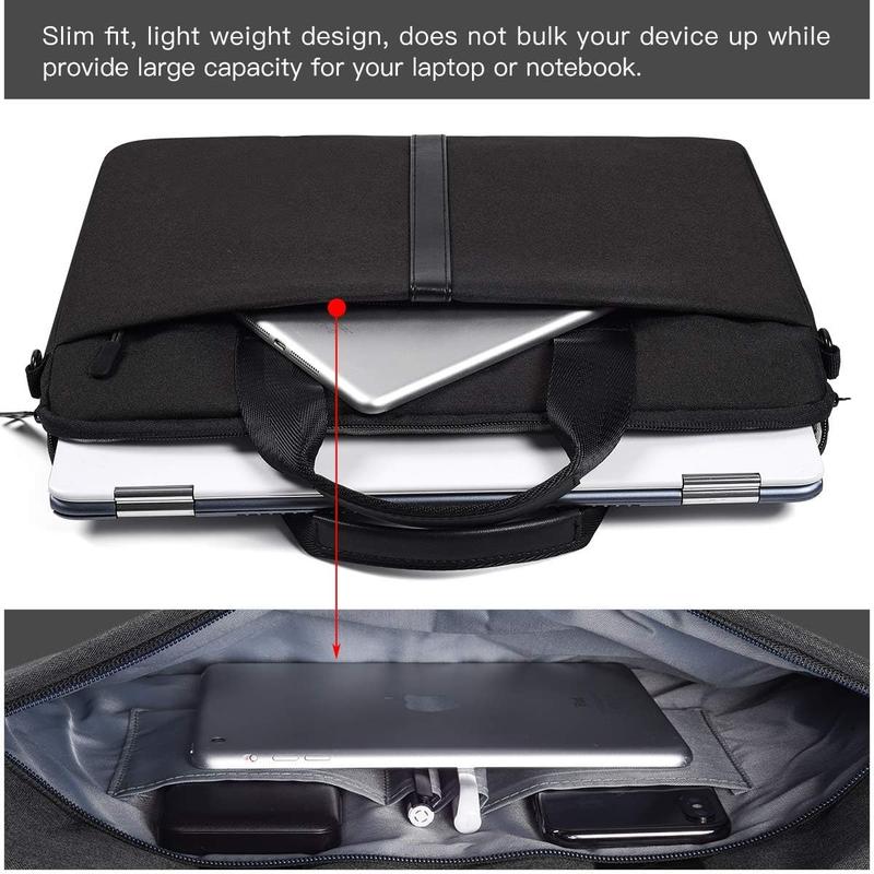 14 - 17 Inch Waterproof Laptop Sleeve Shoulder Bag for Men Women Briefcase