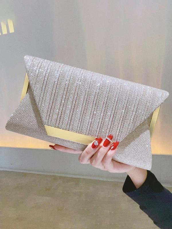 Women's Elegant Rhinestone Decorated Evening Bag, Exquisite Trendy Envelope Clutch Bag, Fashionable Bag for Party Decoration