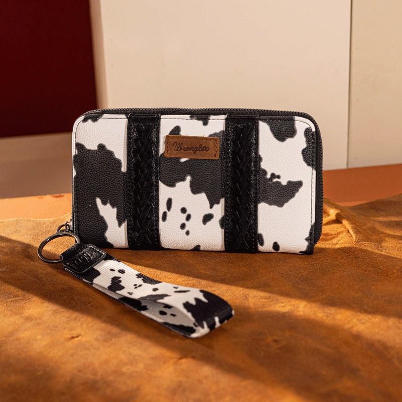 Wrangler Cow Print Wristlet Wallet