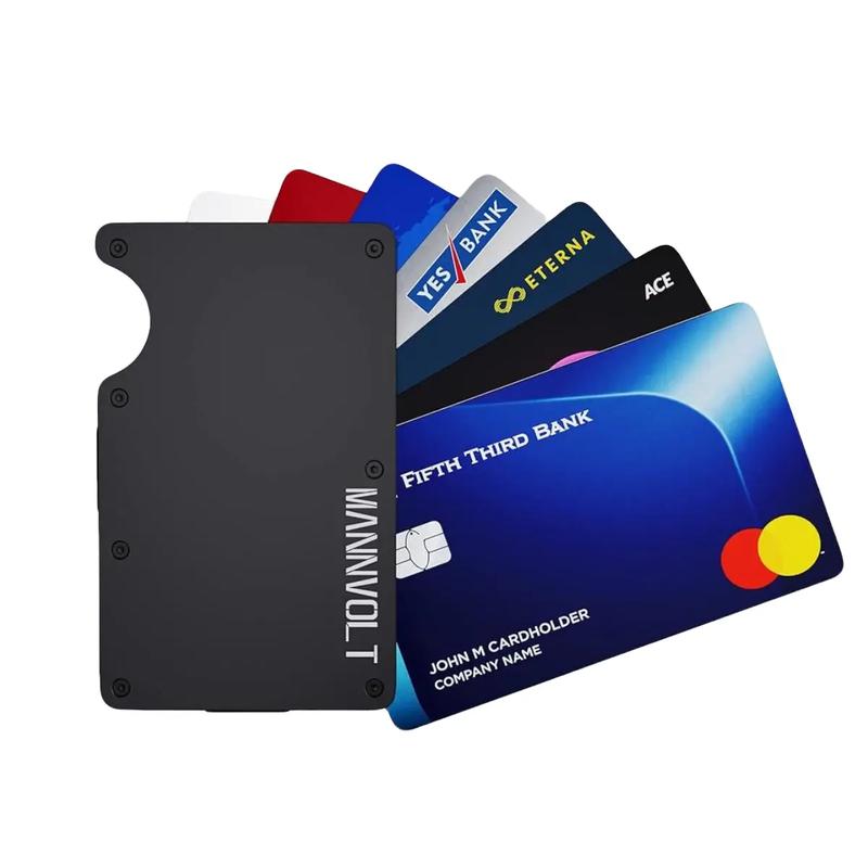 Slim Wallet RFID Blocking For 12 Cards Cash Clip Gift for Him Lightweight Aluminum