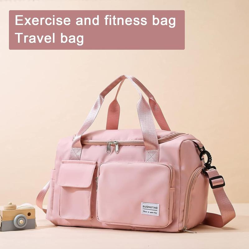 Small Gym Bag for Women, Travel Duffle Bag Carry On Weekender Bag with Shoe Compartment