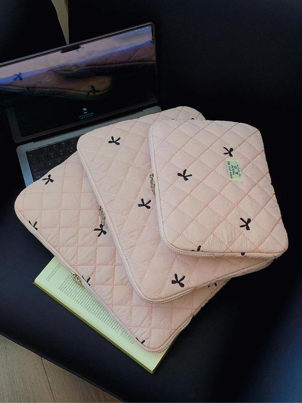 Quilted Embroidery Laptop Bag, Portable Lightweight Shockproof Laptop Case, Laptop Inner Bag for iPad HUAWEI MacBook