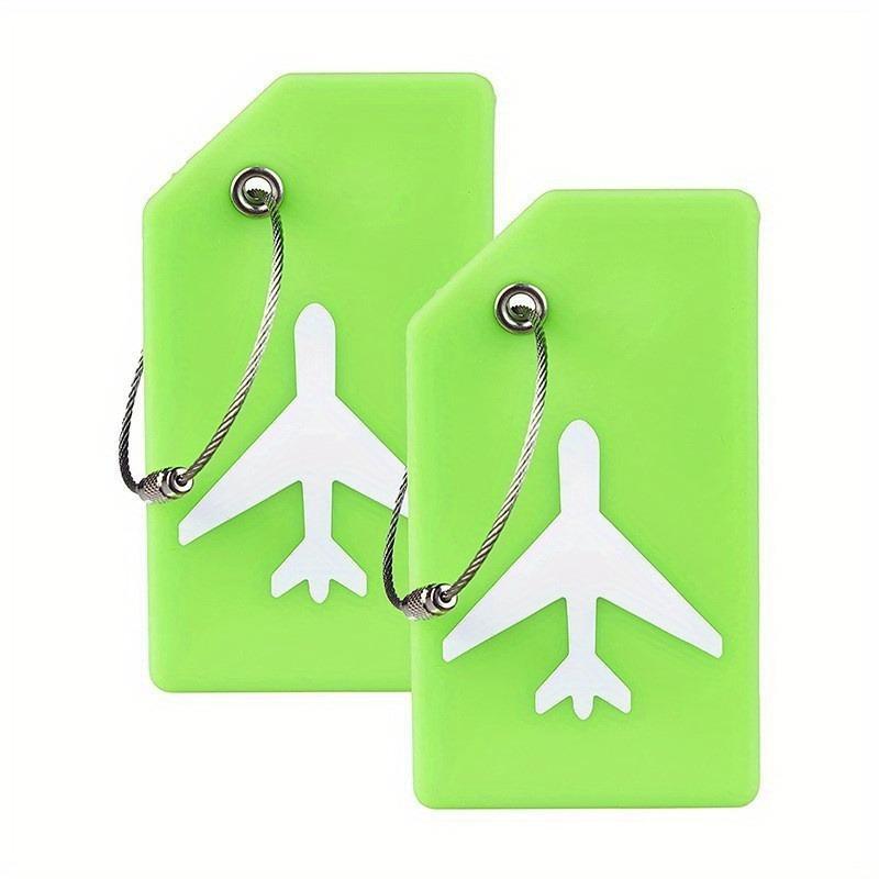 Silicone Luggage Tag, 2 Counts set Portable Travel Boarding Pass Luggage Tag, Soft & Bendable & Flexible Tag for Christmas Gift, Perfect for Quickly Finding Luggage