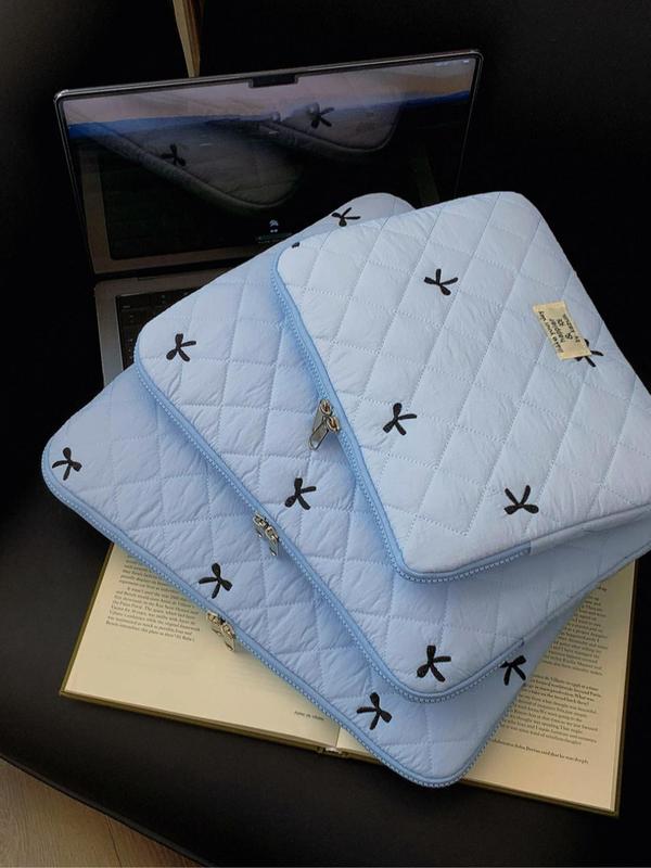 Quilted Embroidery Laptop Bag, Portable Lightweight Shockproof Laptop Case, Laptop Inner Bag for iPad HUAWEI MacBook