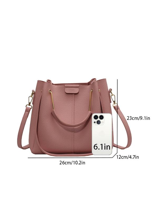 Women's Fashionable Solid Color Shoulder Bag, Casual Versatile Commuter Shoulder Bag, Trendy All-match Crossbody Bag for Daily Use