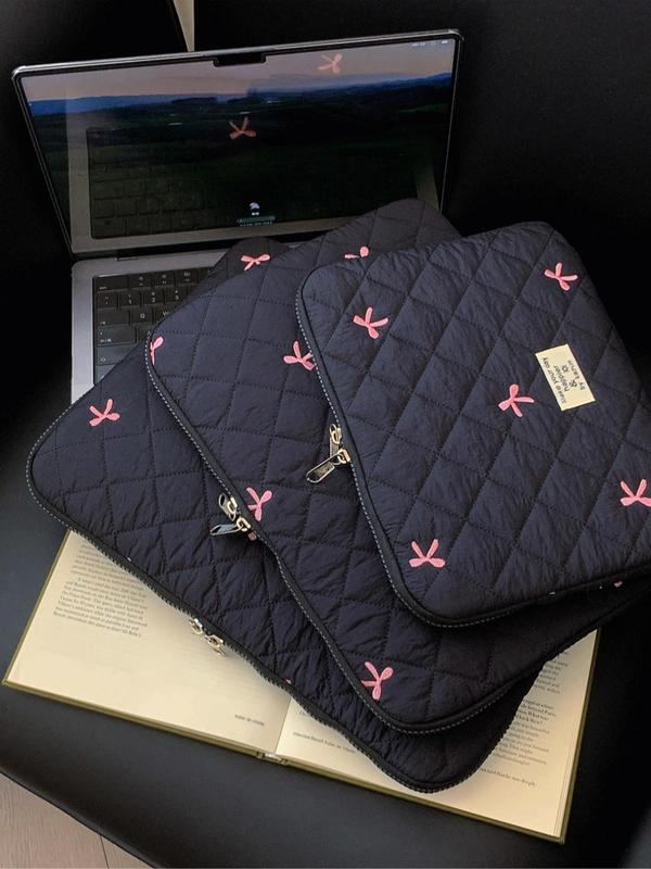 Quilted Embroidery Laptop Bag, Portable Lightweight Shockproof Laptop Case, Laptop Inner Bag for iPad HUAWEI MacBook