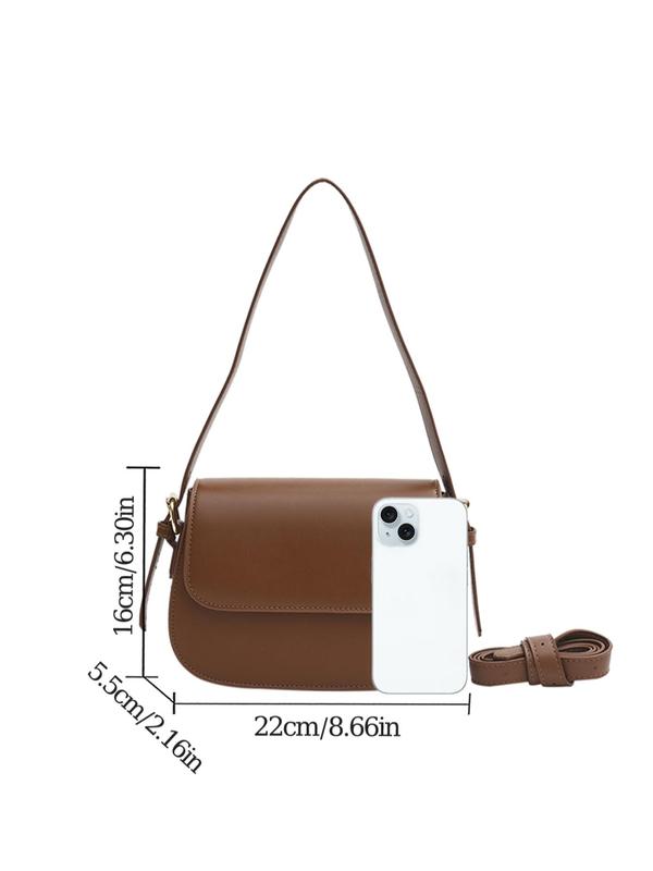 Women's Solid Color Zipper Crossbody Bag, Fashionable Pu Leather Shoulder Bag for Work & Daily Used, Casual Trendy Versatile High-quality Daily Commuting Bag, Girl Fashionable Shopping Bag