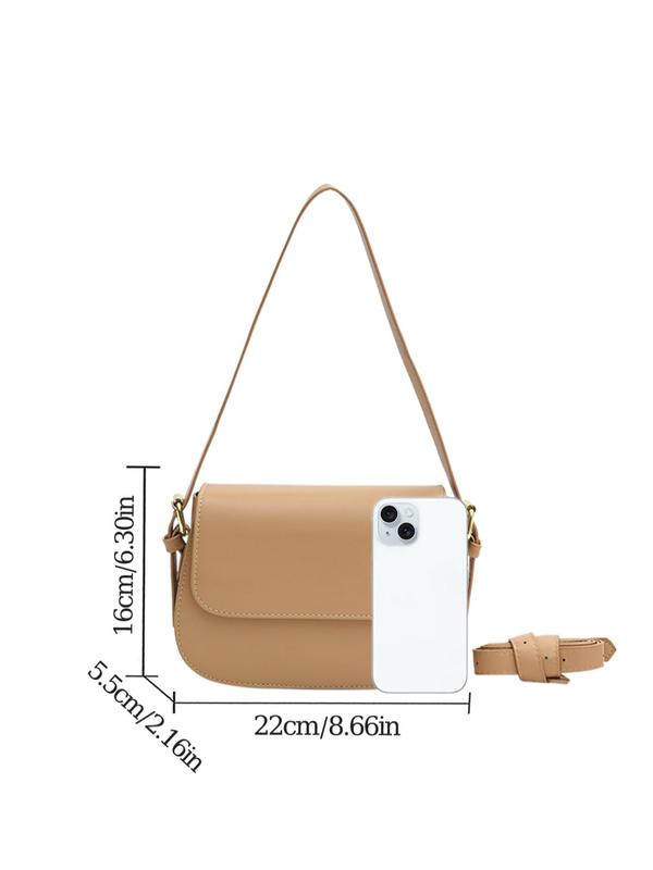 Women's Solid Color Zipper Crossbody Bag, Fashionable Pu Leather Shoulder Bag for Work & Daily Used, Casual Trendy Versatile High-quality Daily Commuting Bag, Girl Fashionable Shopping Bag