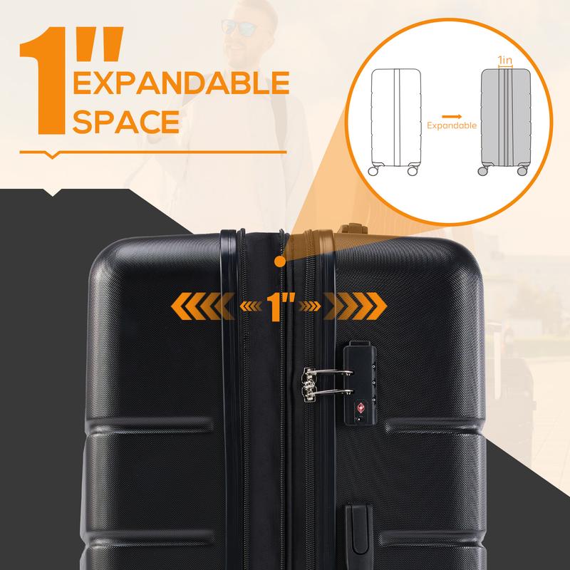 Carry-On Luggage, Hard Shell Rolling Suitcase for Travel Expandable Lightweight with Spinner Wheels TSA Lock