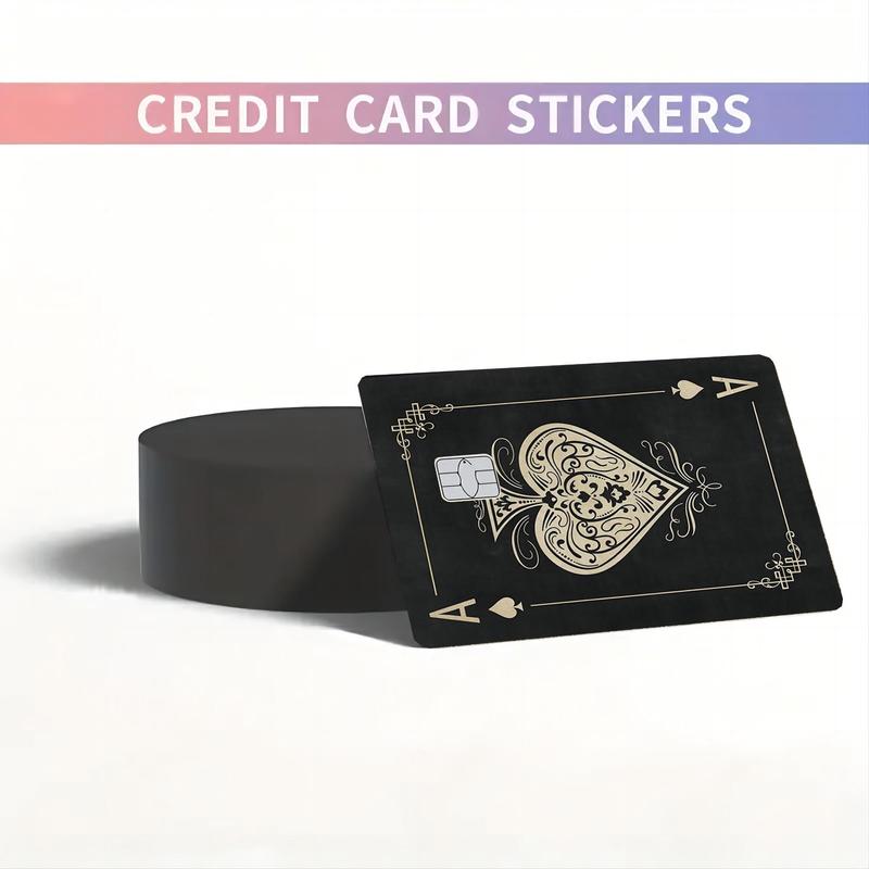 Poker Card Pattern Credit Card Skin, 4 Counts set Removable PVC Card Sticker, Card Protector for Credit Card, Key Card, Savings Card