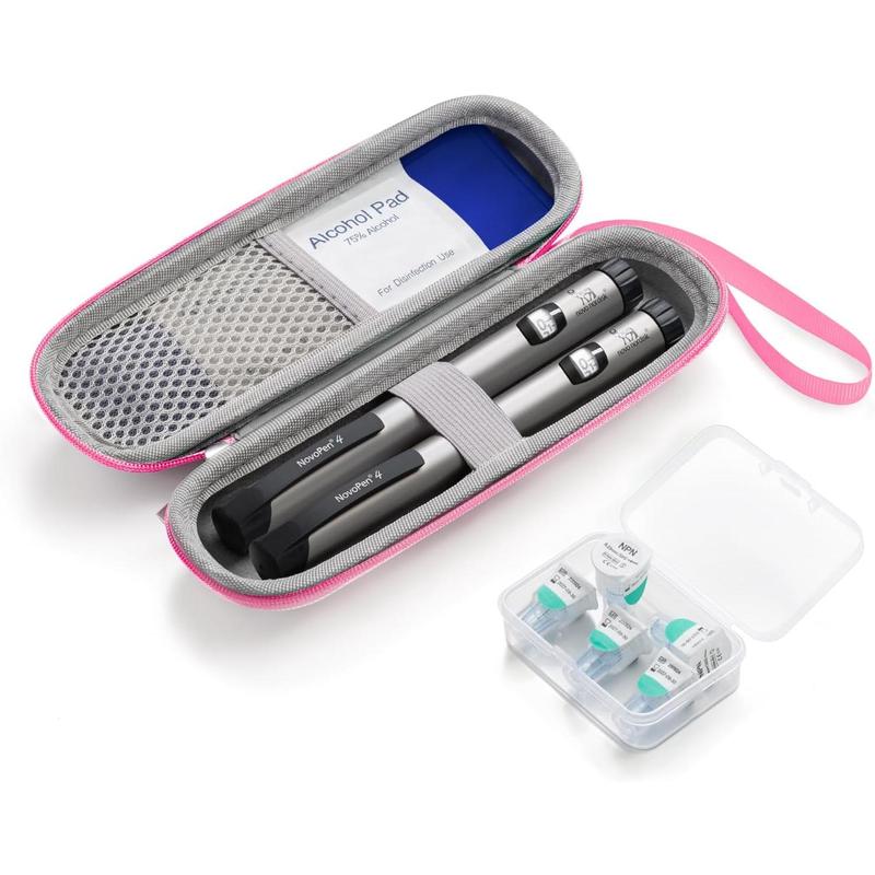 Insulin Cooler Travel Case, Portable Insulin Travail Case, Insulin Cooling Case Insulated Organizer for Insulin Pens (Pink)