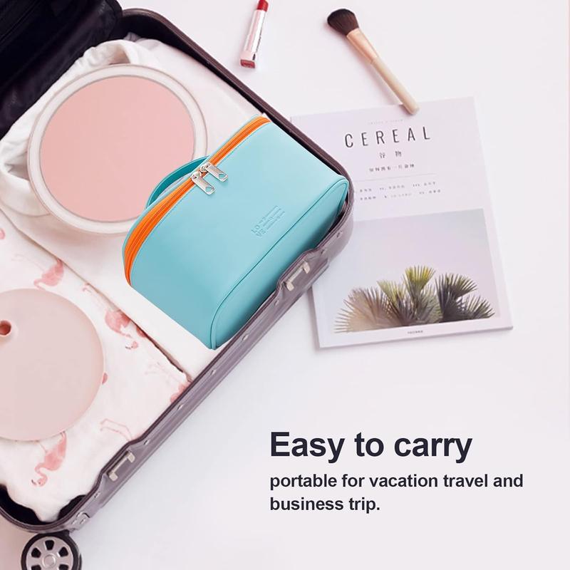 Makeup Bag Portable Travel Cosmetic Bag for Women, Beauty Zipper Makeup Organizer PU Leather Washable Waterproof