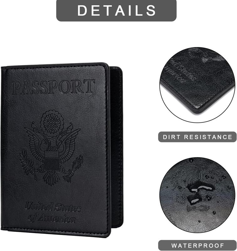 2 Pcs Passport holders，Ultra Slim passport wallet，PU Leather Passport Cover for Women and Men