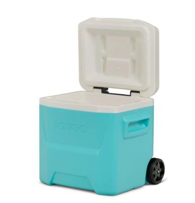 Igloo 16 QT Laguna Hard Sided Ice Chest Roller Cooler, Aqua Blue