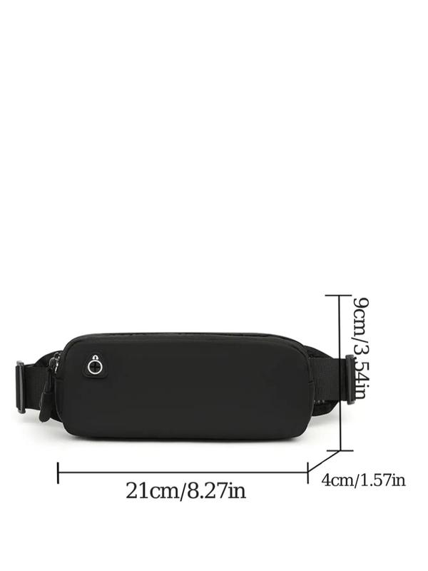 Women's  Minimalist Solid Color Lightweight Fanny Pack, Casual Sporty Fanny Pack, Fashionable Waterproof Zipper Bum Bag for Running, Gym, Workout, Casual Sporty Phone Bag