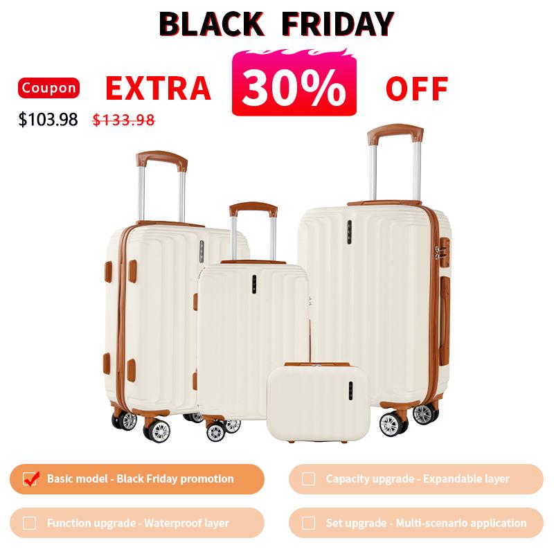 UUH Luggage Sets (3pcs 4pcs 6pcs 7pcs 8pcs 9pcs) Suitcases - Lightweight Hardshell Suitcases with TSA Locks and 360° Spinner Wheels For Travel