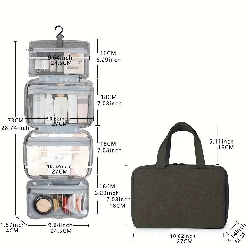 Spacious Travel Toiletry Bag - Large Capacity Folding Cosmetic Organizer with Dry and Wet Separation, Multi-Functional Storage for Makeup and Toiletries, Featuring Hanging Hook and Easy-Carry Design for Effortless Travel