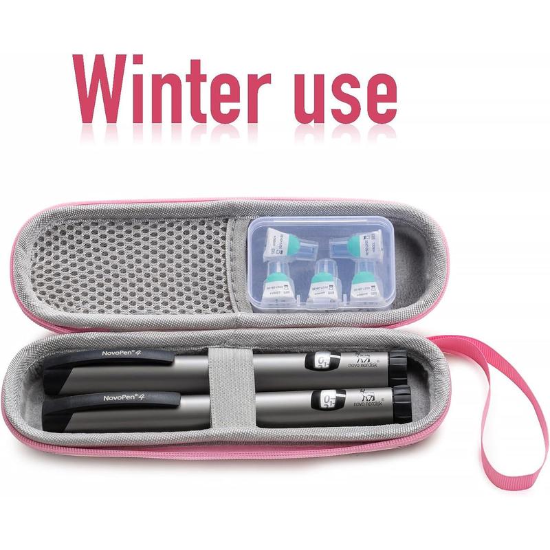 Insulin Cooler Travel Case, Portable Insulin Travail Case, Insulin Cooling Case Insulated Organizer for Insulin Pens (Pink)