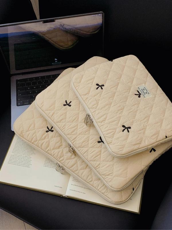 Quilted Embroidery Laptop Bag, Portable Lightweight Shockproof Laptop Case, Laptop Inner Bag for iPad HUAWEI MacBook