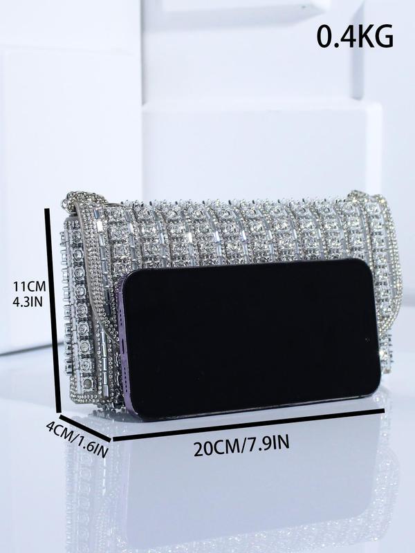 Women's Elegant Rhinestone Decorated Evening Bag, 2024 New Style Exquisite Trendy Clutch Bag, Luxury Fashionable Bag for Party Decoration, Luxury Designer bag for Women