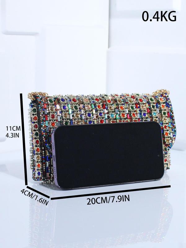 Women's Elegant Rhinestone Decorated Evening Bag, 2024 New Style Exquisite Trendy Clutch Bag, Luxury Fashionable Bag for Party Decoration, Luxury Designer bag for Women