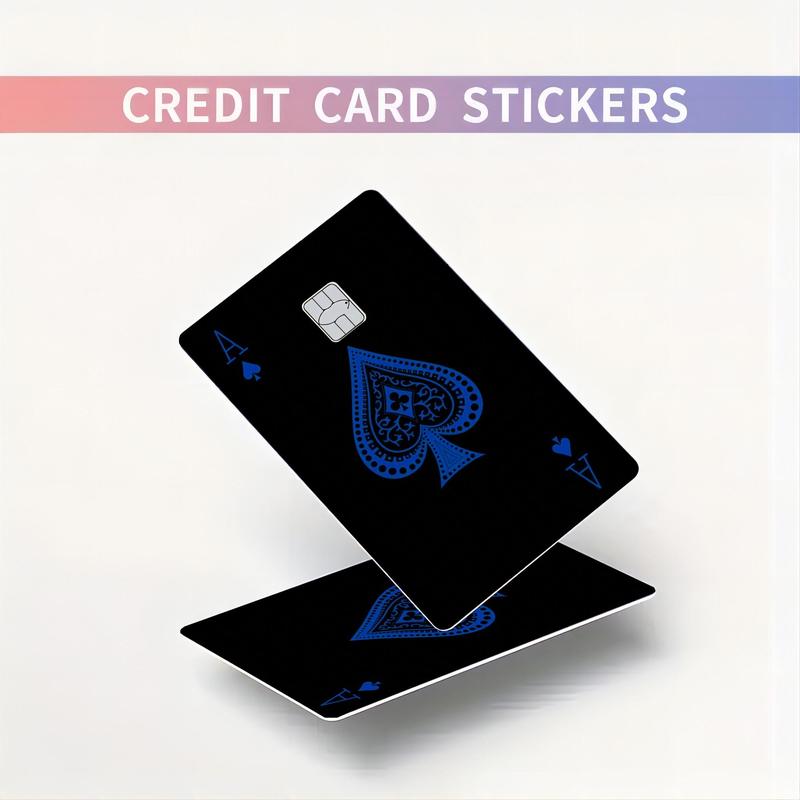 Poker Card Pattern Credit Card Skin, 4 Counts set Removable PVC Card Sticker, Card Protector for Credit Card, Key Card, Savings Card