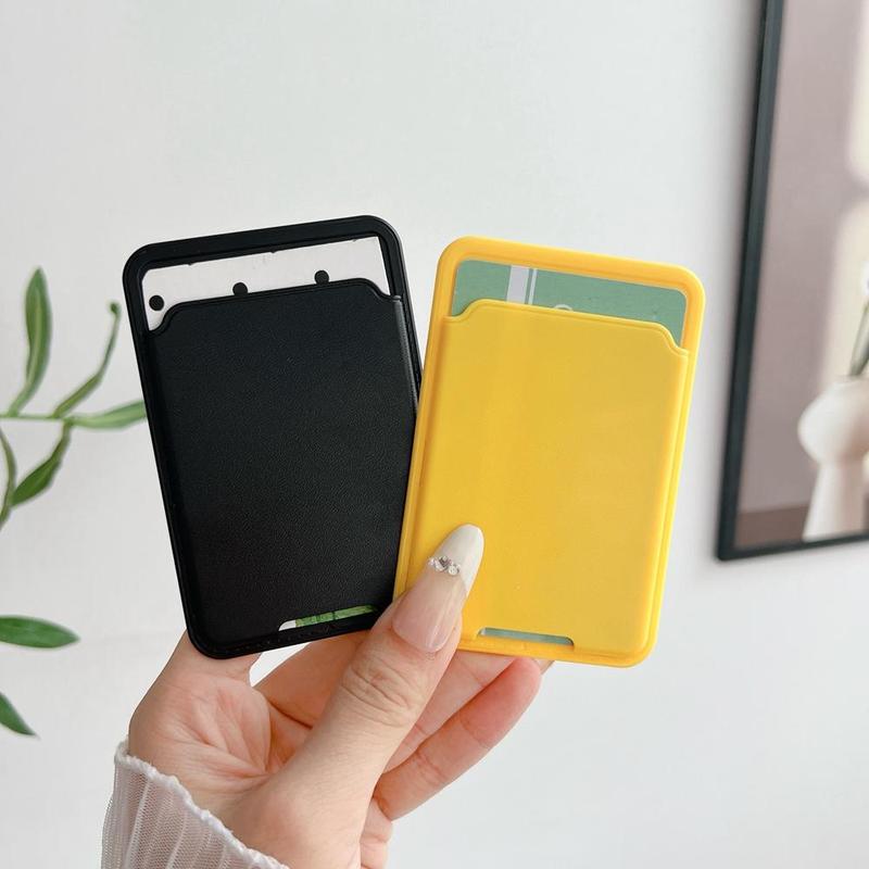 Solid Color Self Adhesive Card Holder, PC Hard Phone Back Card Holder, Mobile Phone Accessories for Women & Men, Phone Accessories for Daily Use