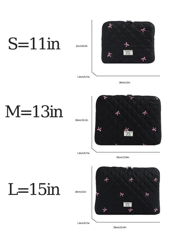 Quilted Embroidery Laptop Bag, Portable Lightweight Shockproof Laptop Case, Laptop Inner Bag for iPad HUAWEI MacBook